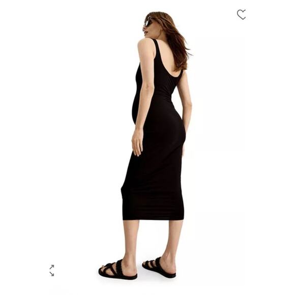 HATCH Maternity Body Midi Tank Dress Black Bamboo Stretch Sz M - Picture 2 of 14